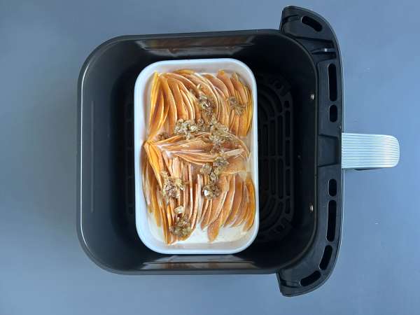 Butternut-kurpitsagratiini ilmakeittimessä, dauphinois-tyyliin - Valmistelu askel 7