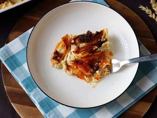 Butternut-kurpitsagratiini ilmakeittimessä, dauphinois-tyyliin - Valmistelu askel 8