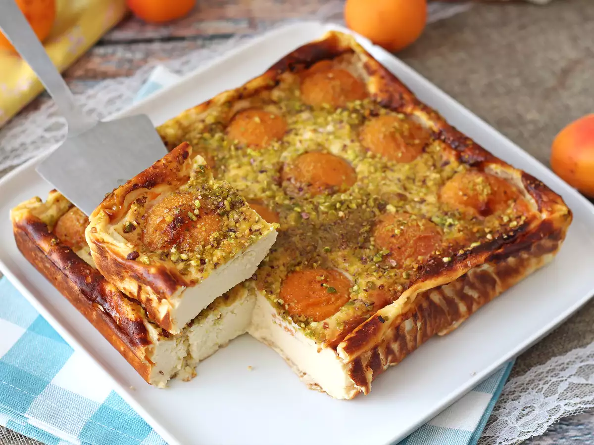 Aprikoosinen flan-juustokakku - kuva 4