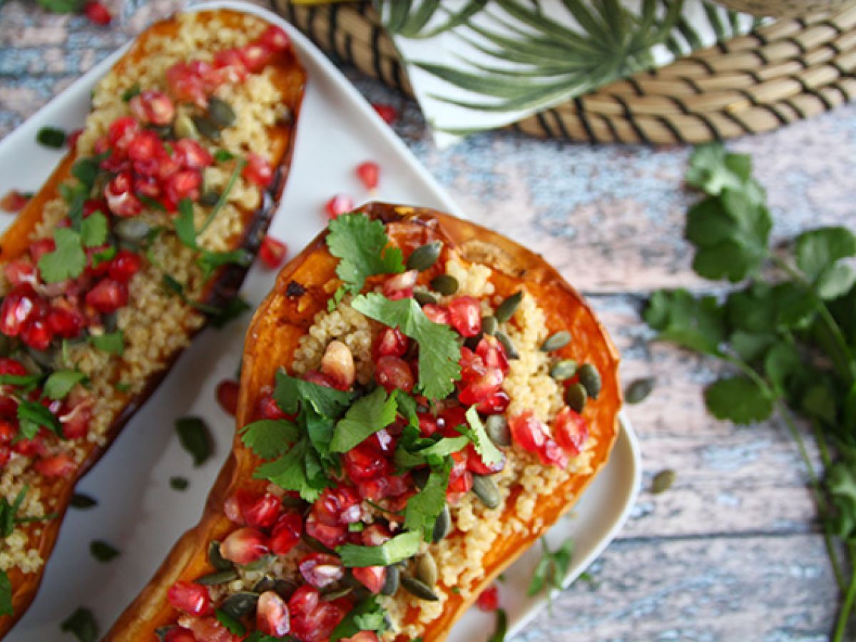 Butternut-kurpitsa kvinoalla ja granaattiomenalla - kuva 2
