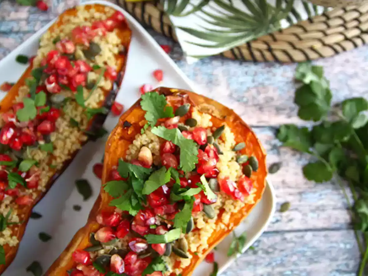 Butternut-kurpitsa kvinoalla ja granaattiomenalla - kuva 2