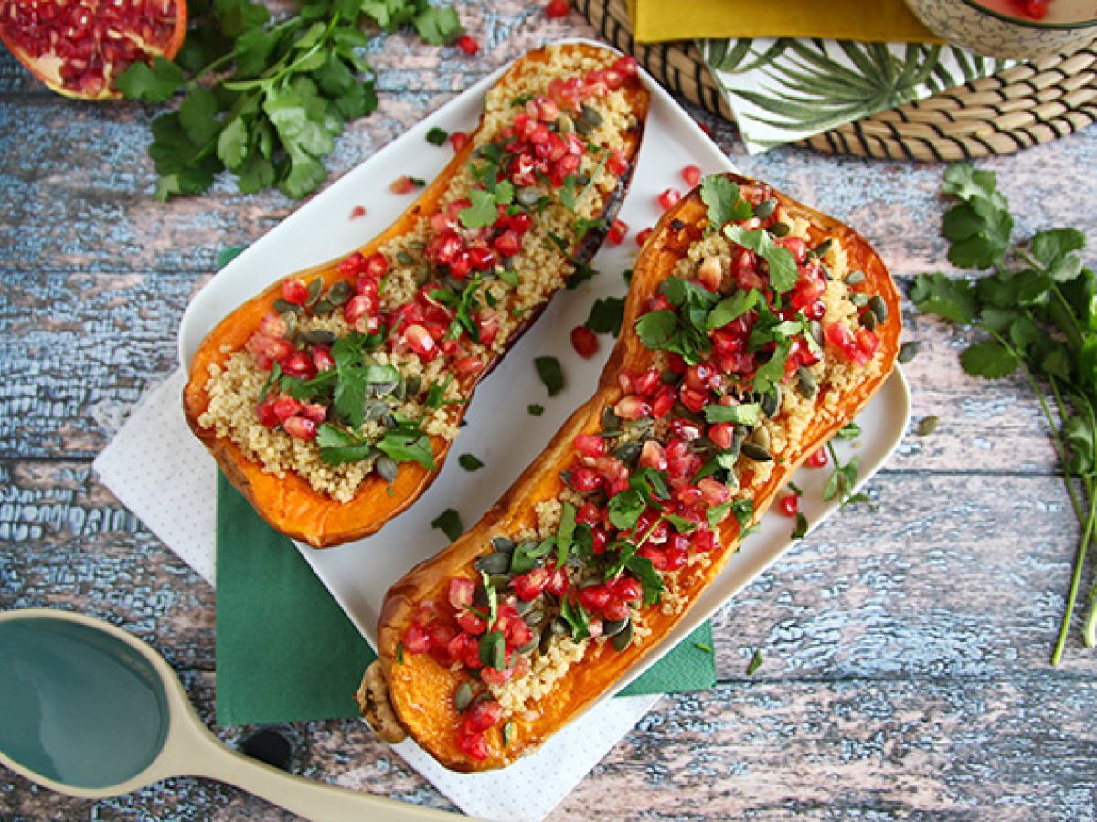 Butternut-kurpitsa kvinoalla ja granaattiomenalla - kuva 3