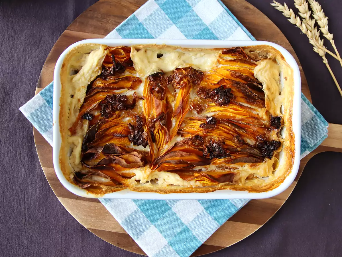 Butternut-kurpitsagratiini ilmakeittimessä, dauphinois-tyyliin - kuva 4