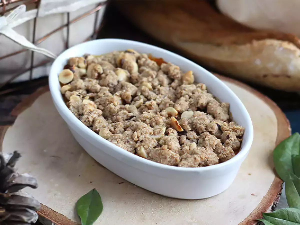 Butternut-kurpitsan ja hasselpähkinöiden muruseos - kuva 3