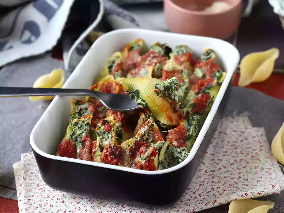 Conchiglioni täytetty ricotta ja pinaatti: vastustamaton paistettu kasvisruoka - kuva 7
