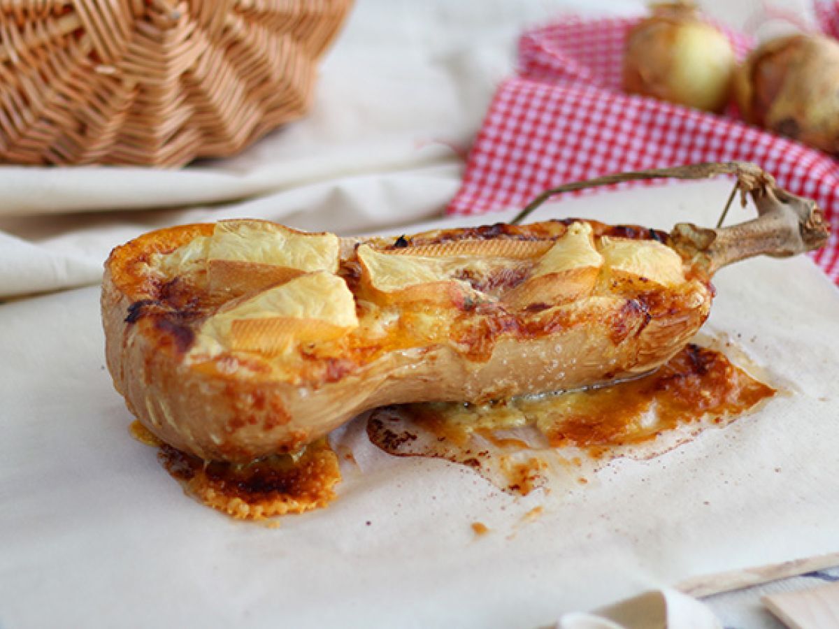 Courgiflette - Butternut-kurpitsa tartiflette-tyyliin