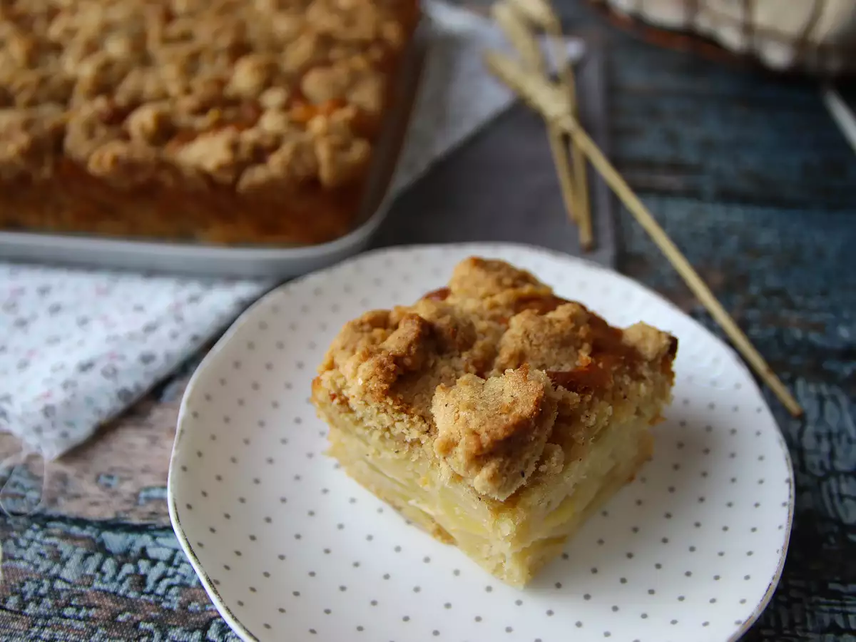 Erittäin pehmeä omenakakku ja rapea streusel-kuorrutus - kuva 4