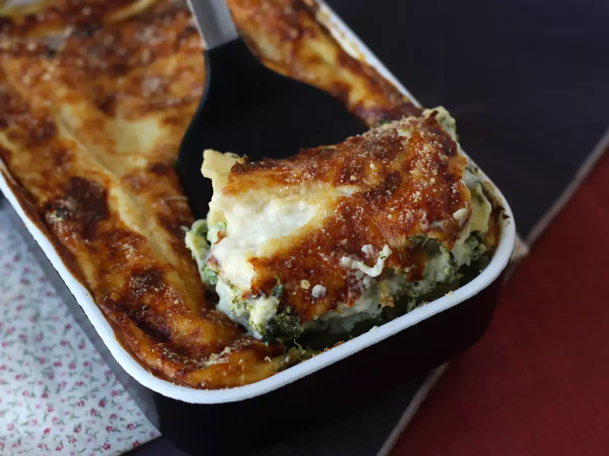 Erittäin sulavaa ricotta- ja pinaattilasagnea - kuva 3