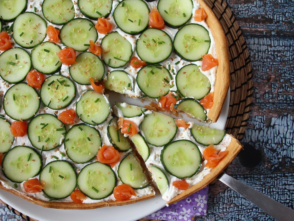 Erittäin virkistävä kesätorttu: ricotta, kurkku ja savulohi - kuva 6