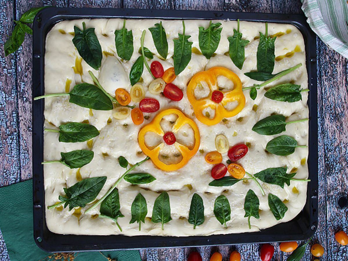 Focaccia kukat - focaccia taide - kuva 2