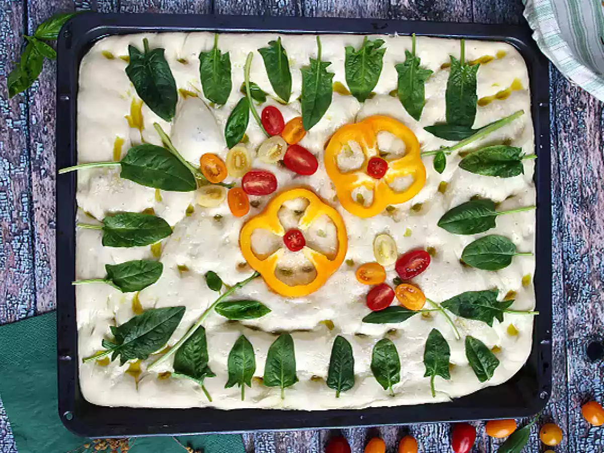Focaccia kukat - focaccia taide - kuva 2