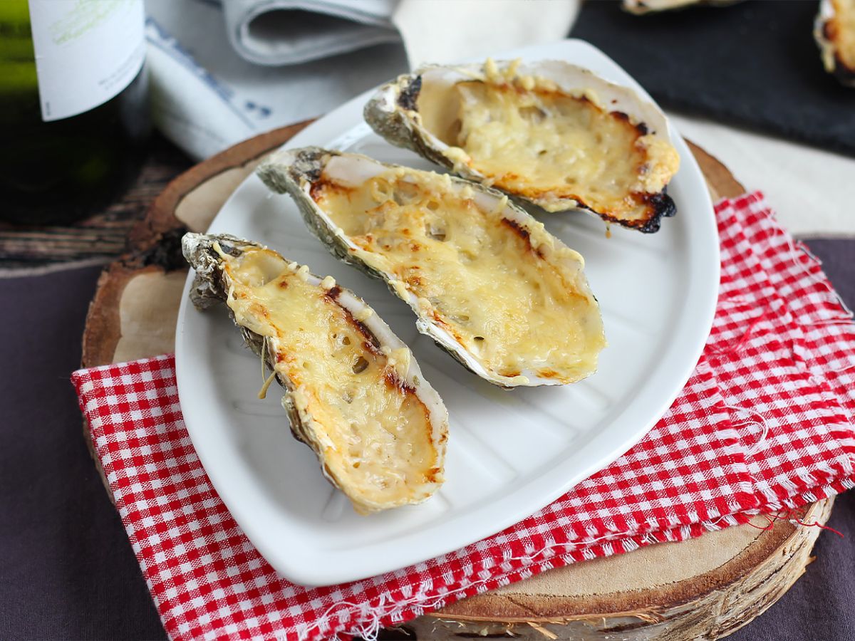 Gourmet-osterit gratinoituna
