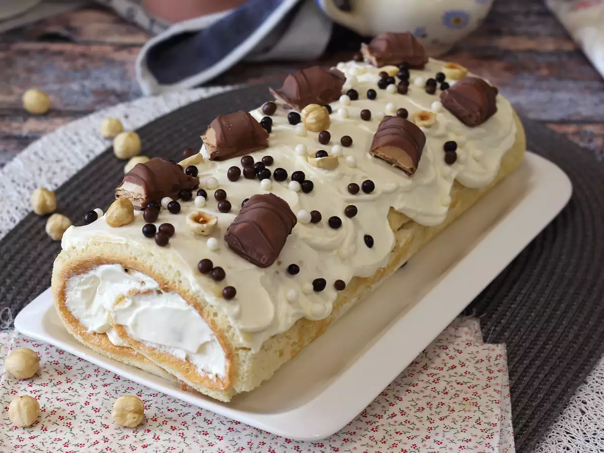 Helppo Kinder Bueno -kääretorttu – täydellinen syntymäpäiväkakuksi tai jouluhaloksi! - kuva 4