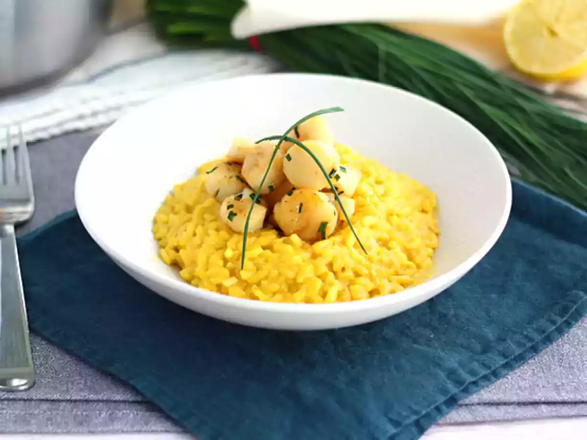 Kampasimpukoiden risotto sahramin kera - kuva 2