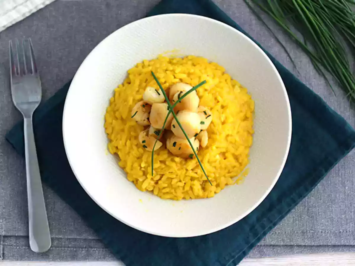 Kampasimpukoiden risotto sahramin kera - kuva 3