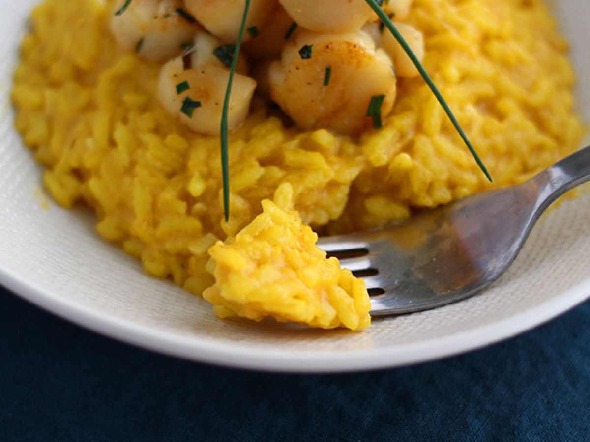 Kampasimpukoiden risotto sahramin kera - kuva 4