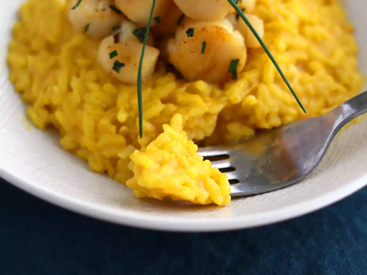 Kampasimpukoiden risotto sahramin kera - kuva 4