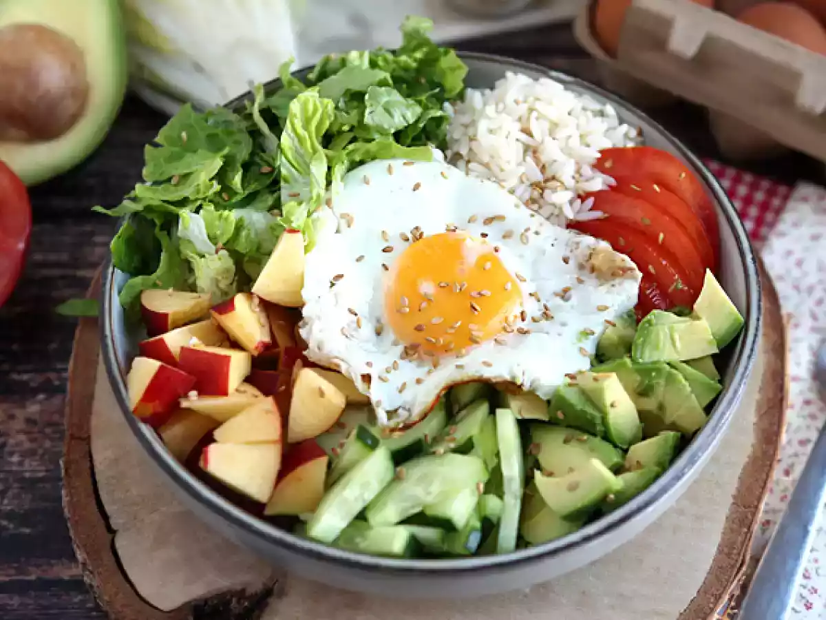 Kasvis Buddha bowl - Kauniisti tasapainoinen ja värikäs salaatti!
