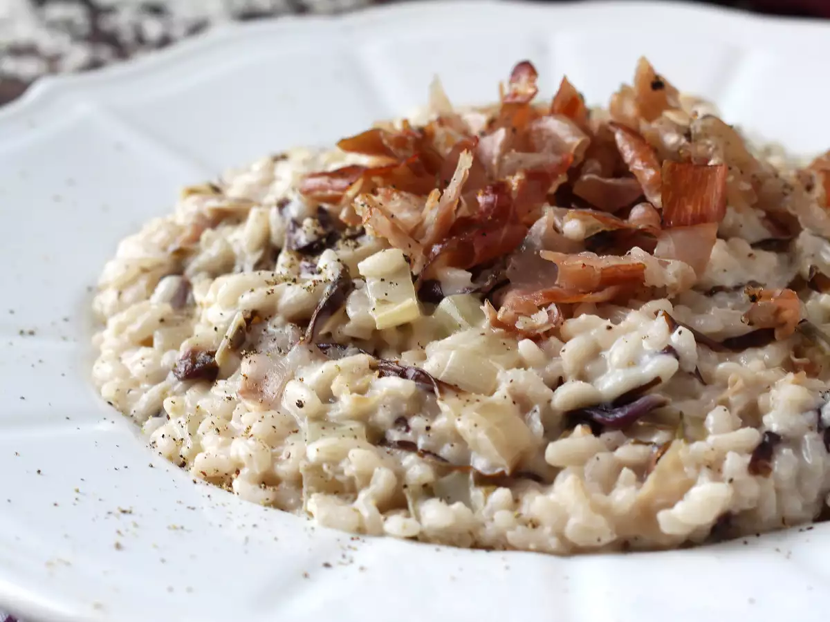 Kermainen ja maukas retiisi, pekoni ja philadelphia risotto - kuva 2