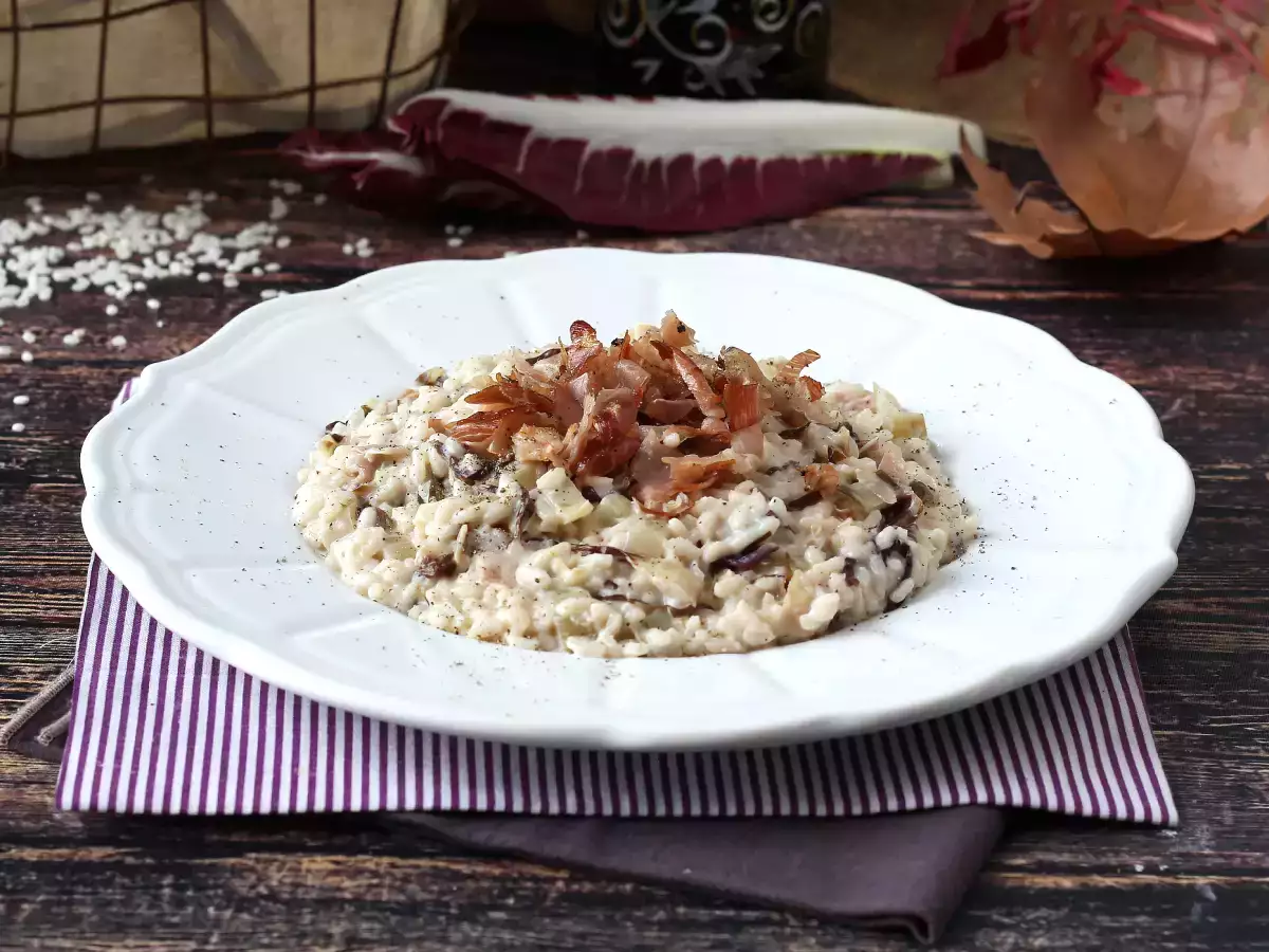 Kermainen ja maukas retiisi, pekoni ja philadelphia risotto - kuva 4