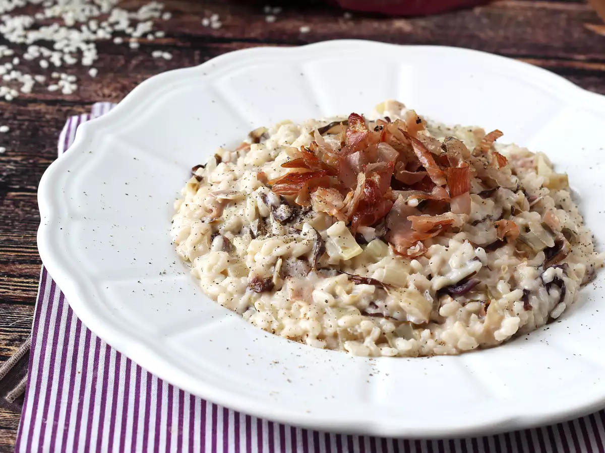 Kermainen ja maukas retiisi, pekoni ja philadelphia risotto - kuva 5