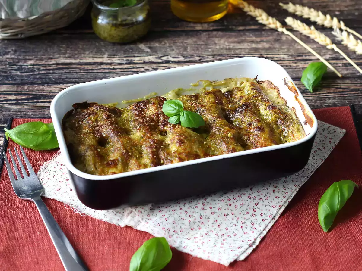 Kermainen pesto cannelloni au gratin: helppo ja maukas resepti - kuva 2