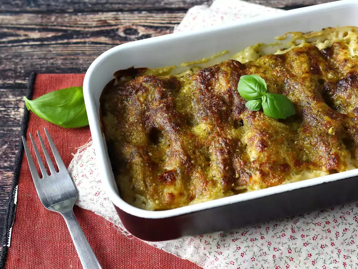 Kermainen pesto cannelloni au gratin: helppo ja maukas resepti - kuva 3