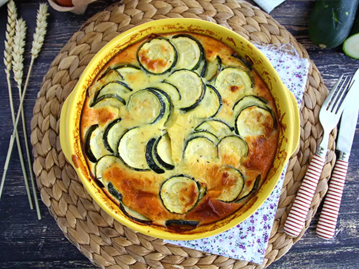 Kesäkurpitsa-vuohenjuustoclafoutis