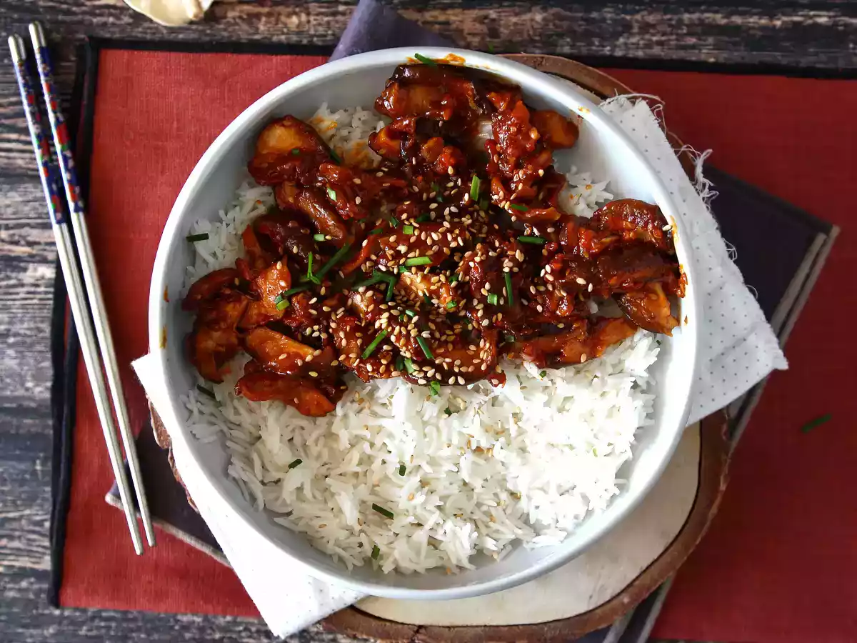 Korealaistyyliset sienet - Shiitake-sienet gochujang-kastikkeessa - kuva 4