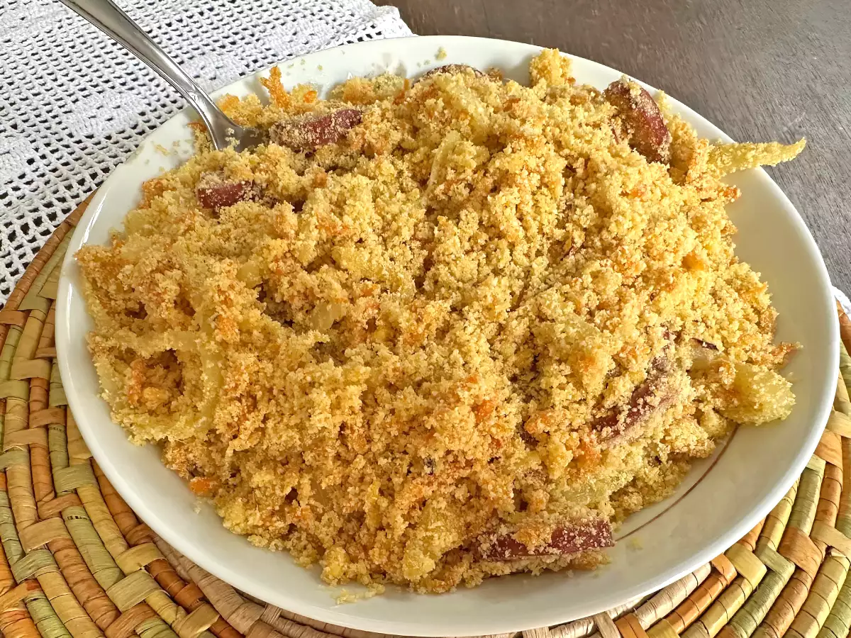 Kultainen pepperonifarofa kananmunan ja porkkanan kanssa - kuva 2