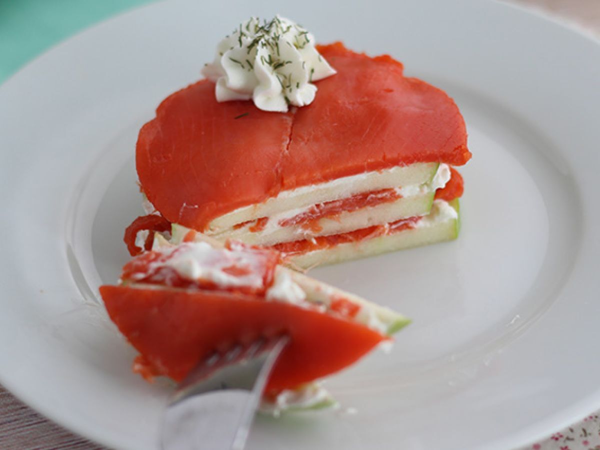 Lohi mille feuille vihreän omenan kanssa - kuva 2