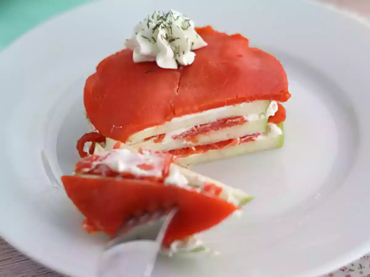 Lohi mille feuille vihreän omenan kanssa - kuva 2