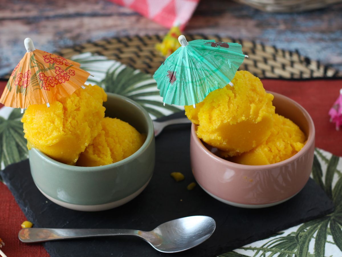 Mango- ja limettisorbetti vain 3 ainesosasta, valmis syötäväksi 5 minuutissa! - kuva 3