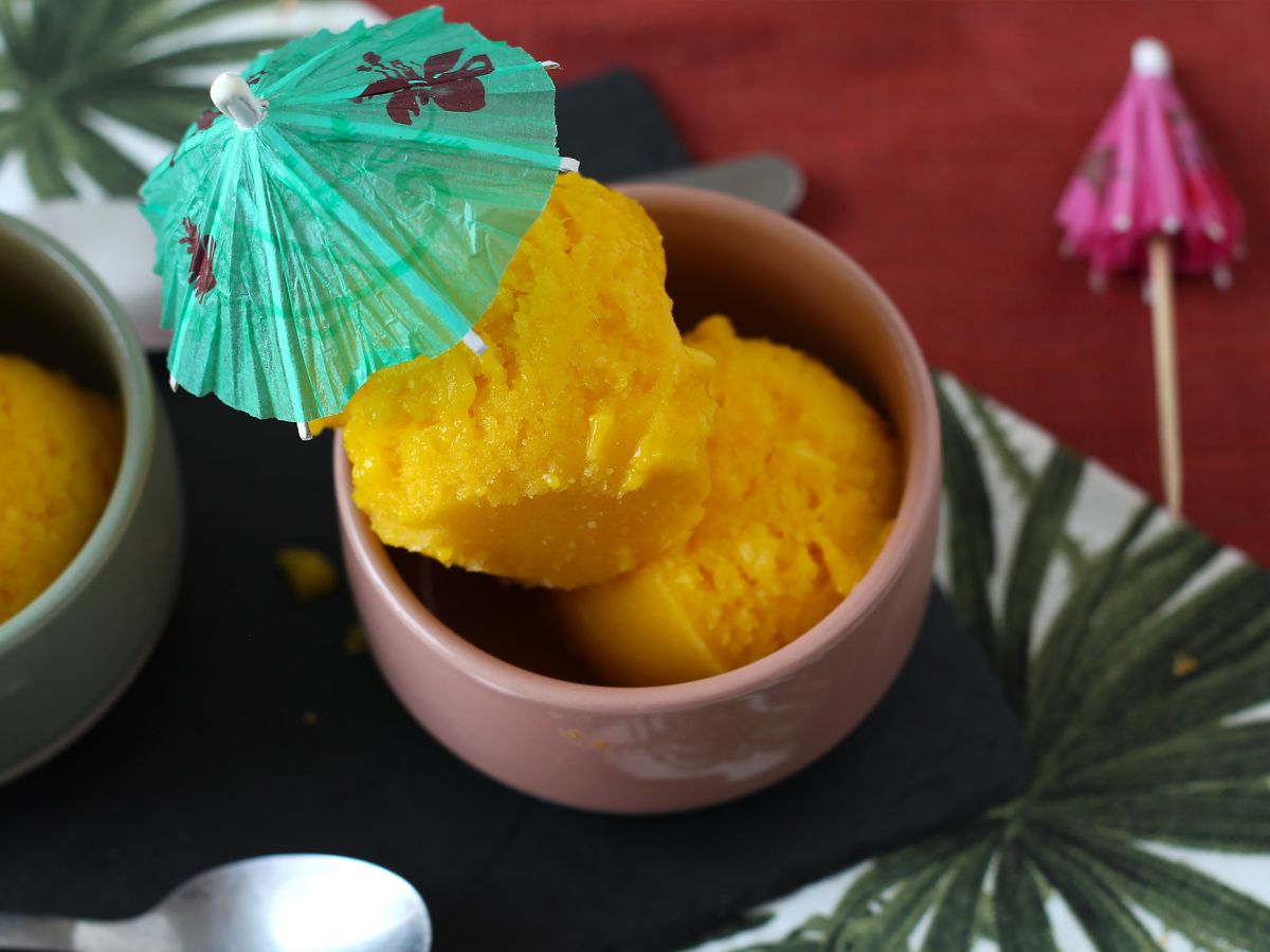 Mango- ja limettisorbetti vain 3 ainesosasta, valmis syötäväksi 5 minuutissa! - kuva 4