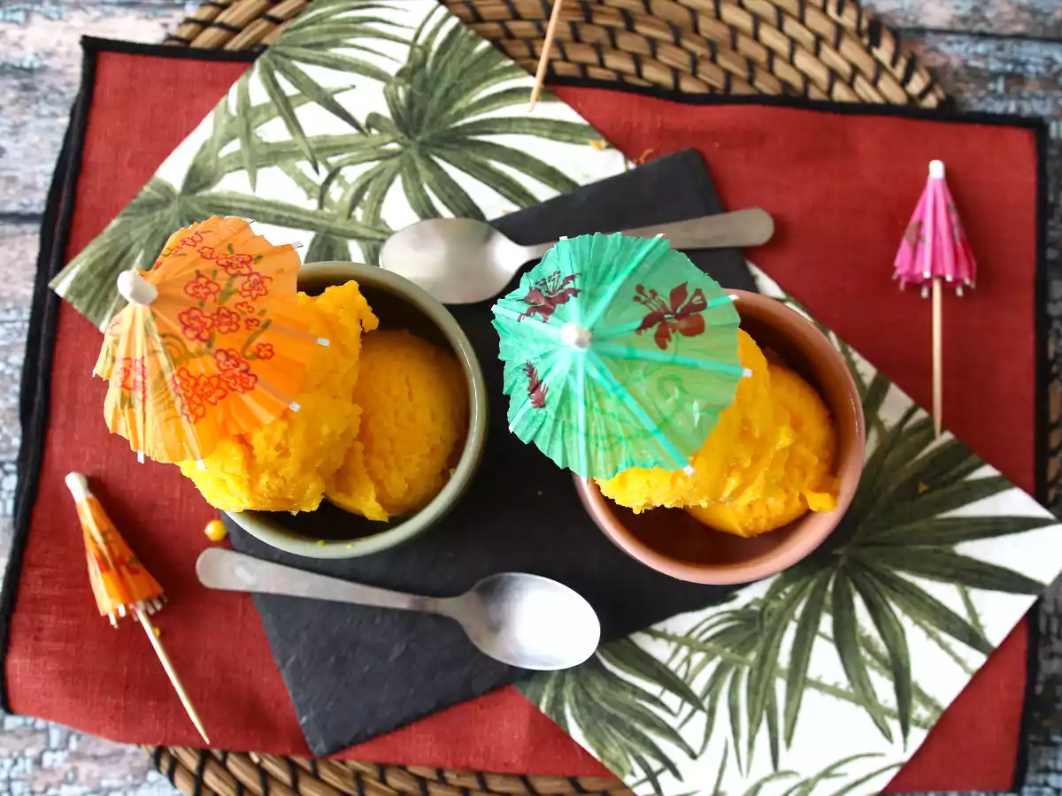 Mango- ja limettisorbetti vain 3 ainesosasta, valmis syötäväksi 5 minuutissa! - kuva 5