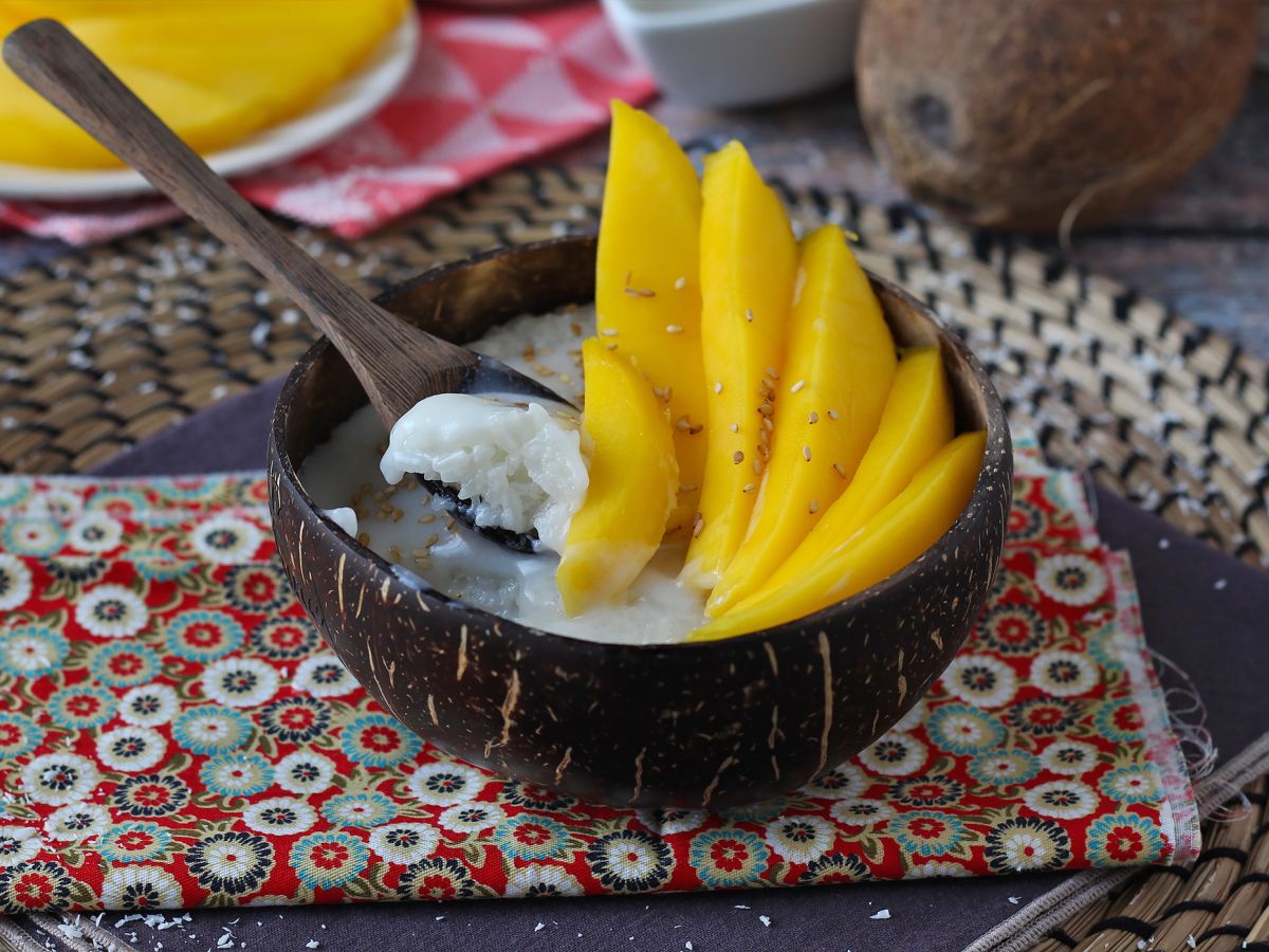 Mango tahmea riisi, super lohdullinen thaimaalainen jälkiruoka