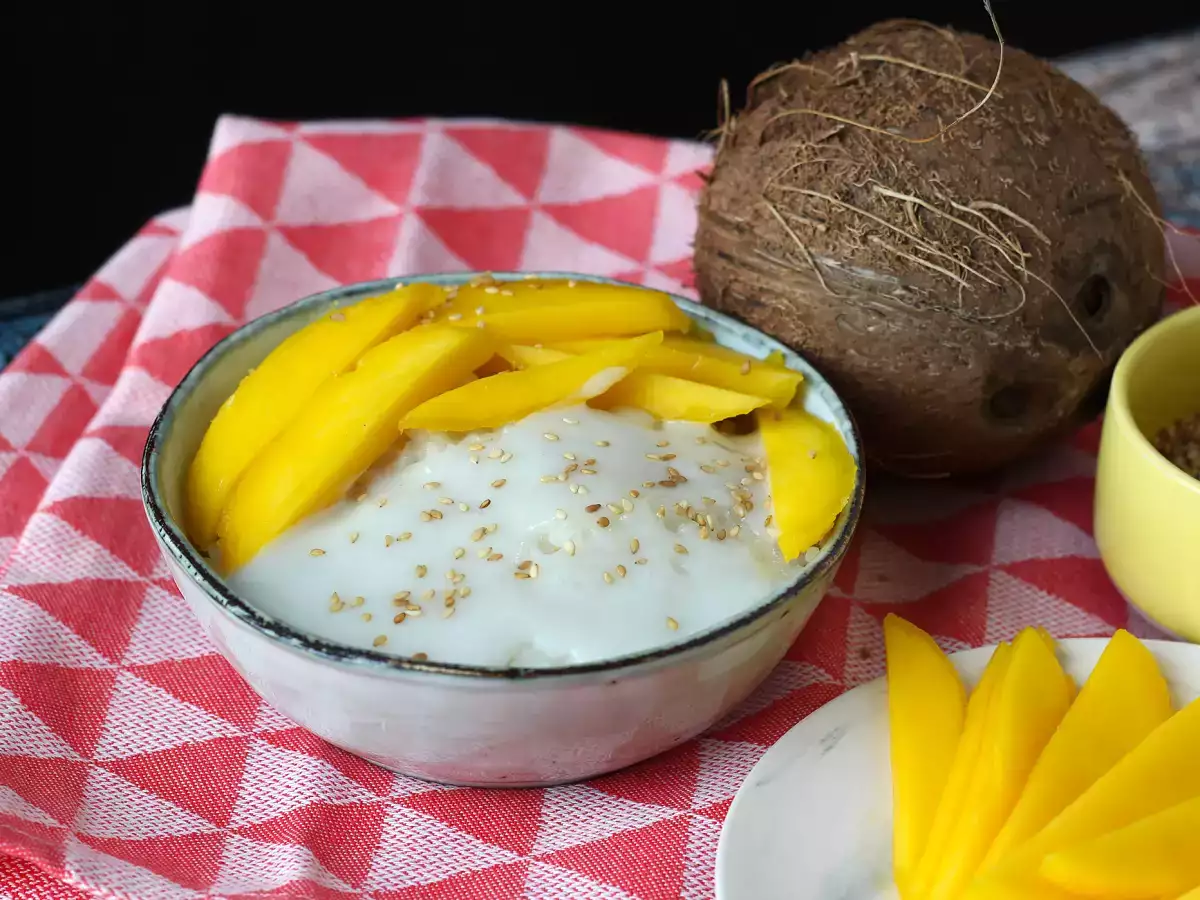 Mango tahmea riisi, super lohdullinen thaimaalainen jälkiruoka - kuva 2