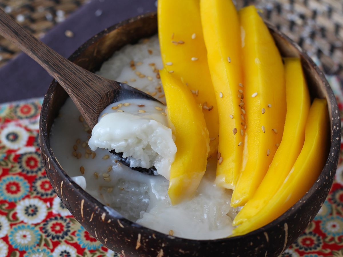 Mango tahmea riisi, super lohdullinen thaimaalainen jälkiruoka - kuva 3