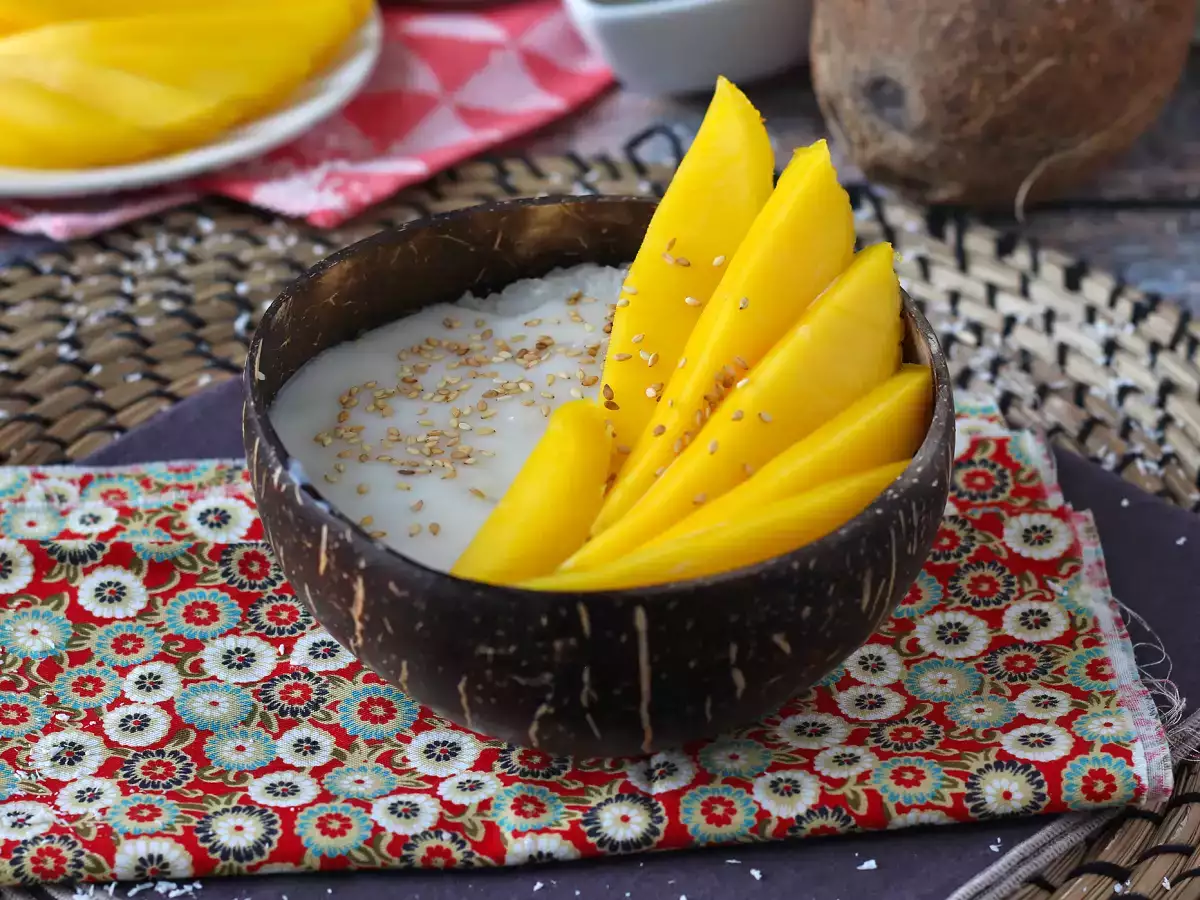 Mango tahmea riisi, super lohdullinen thaimaalainen jälkiruoka - kuva 4