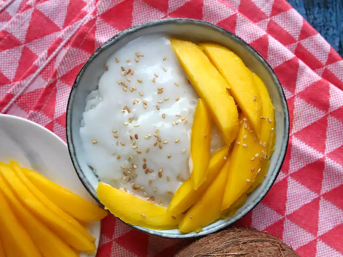 Mango tahmea riisi, super lohdullinen thaimaalainen jälkiruoka - kuva 6