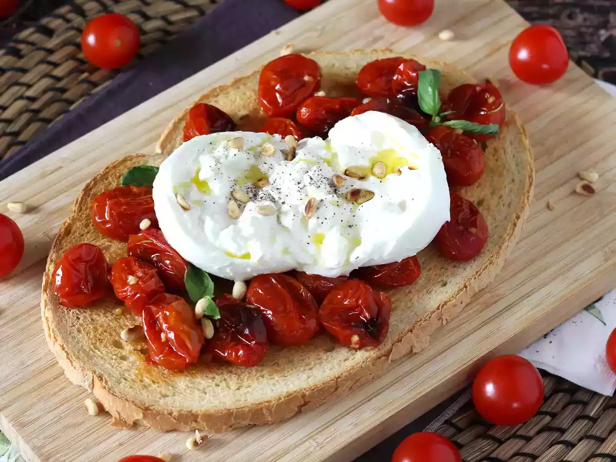 Paahdettu tomaatti ja burrata-bruschetta - kuva 3