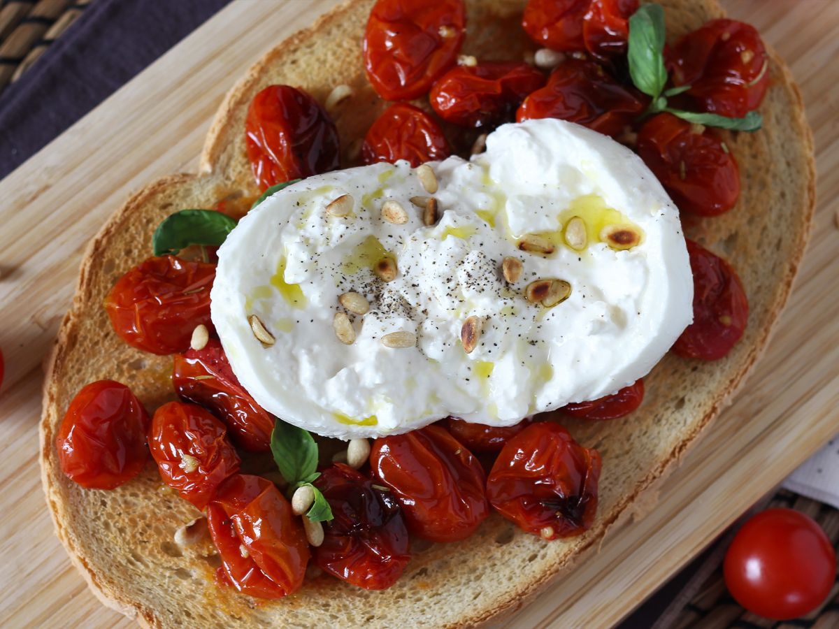 Paahdettu tomaatti ja burrata-bruschetta - kuva 4