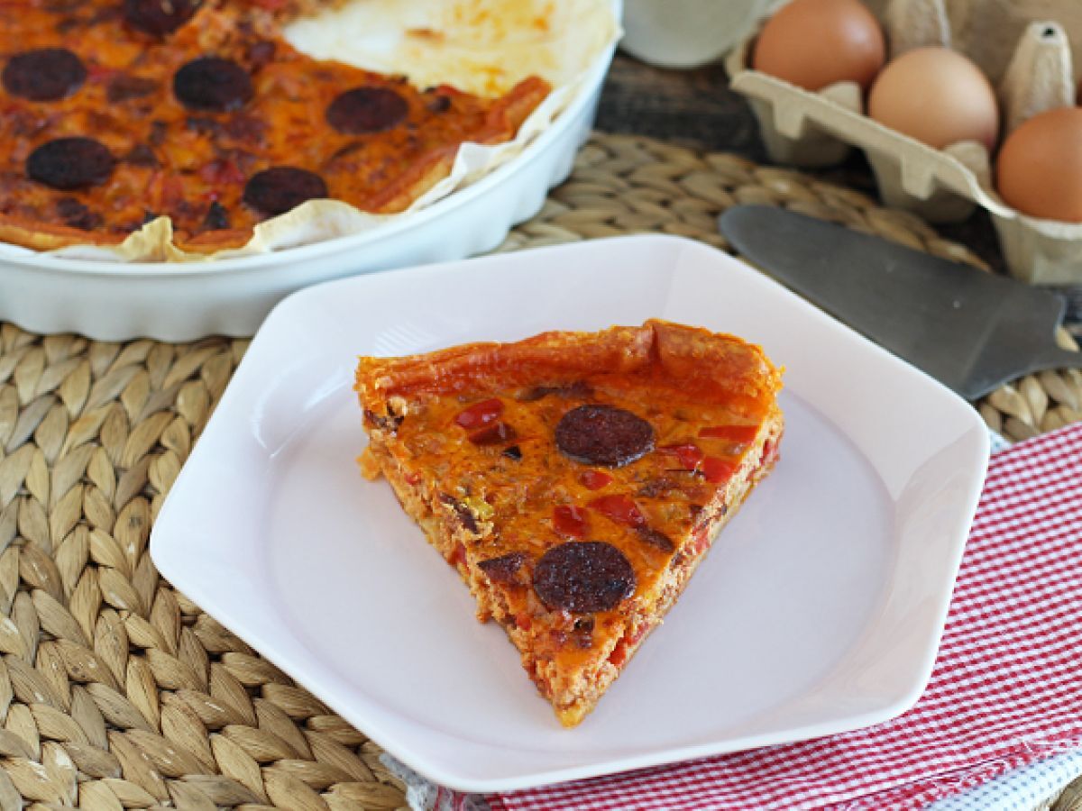 Paprika- ja chorizo-quiche