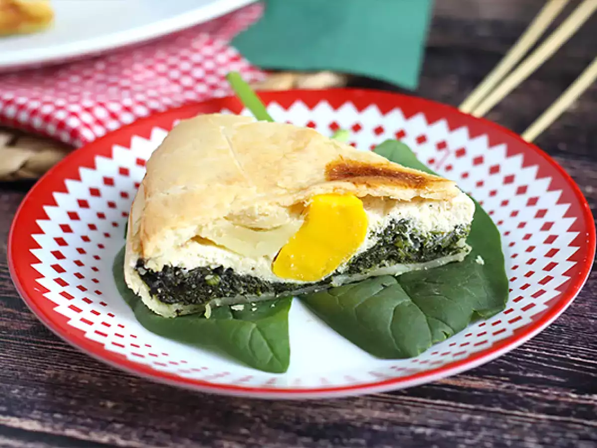 Pinaatti-, ricotta- ja munapiirakka - italialainen Torta Pasqualina - kuva 5