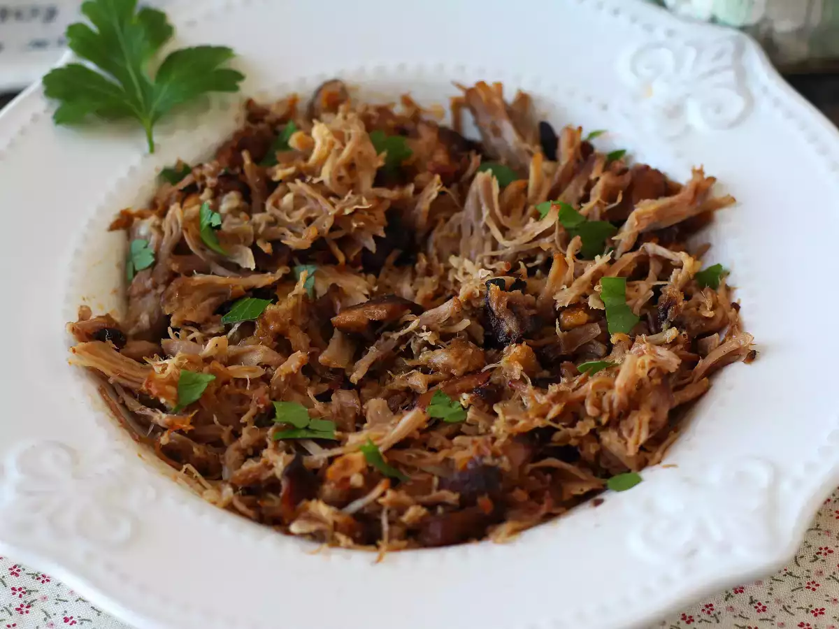 Pulled pork eli nyhtöpossu air fryerissa