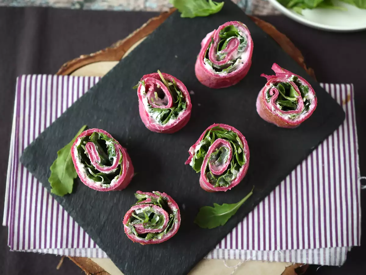 Punajuurikreppikääryleet ricotta- ja rucolapaloilla - kuva 6