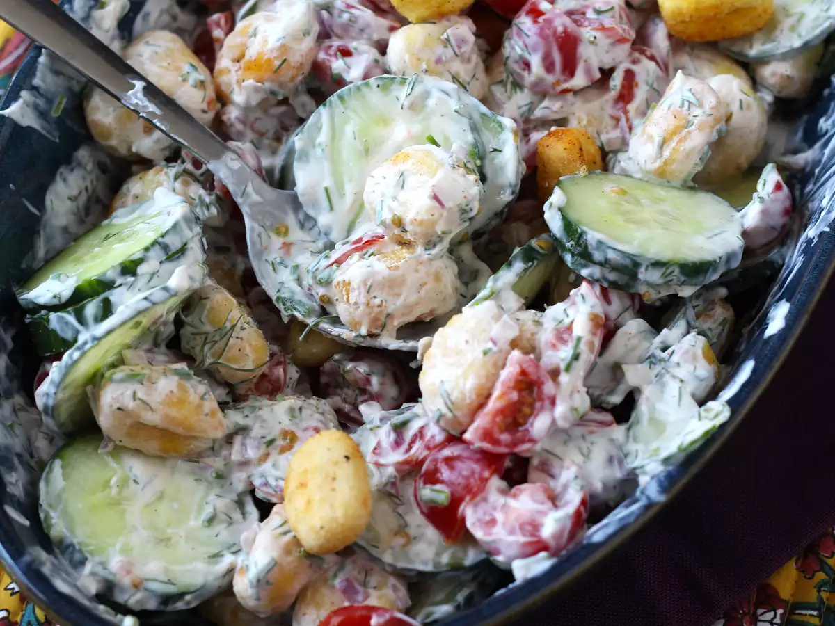 Rapea gnocchi-salaatti, erittäin trendikäs, maukas ja tasapainoinen, täydellinen kesään! - kuva 8