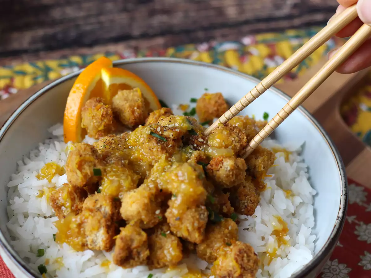 Rapeaa appelsiinitofua orange chicken -tyyliin - kuva 5