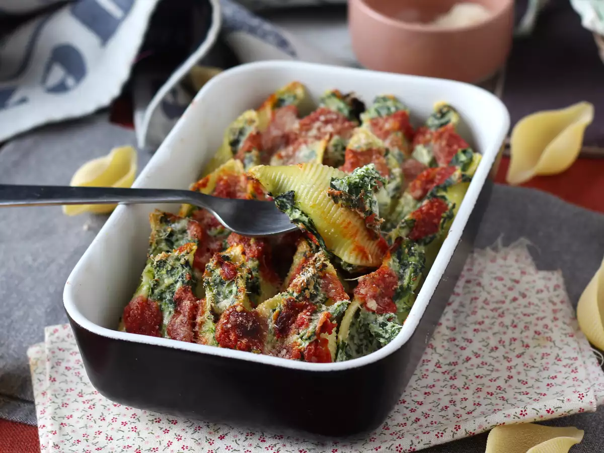Ricotta-pinaattitäytteiset conchiglionit – vastustamaton kasvisruoka uunissa - kuva 7