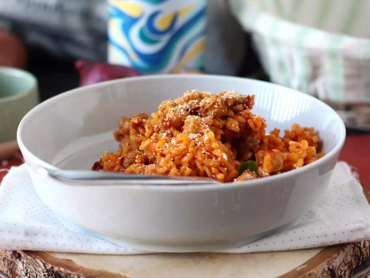 Risotto ’ndujalla ja makkaralla – voimakkaan makuinen alkuruoka - kuva 4